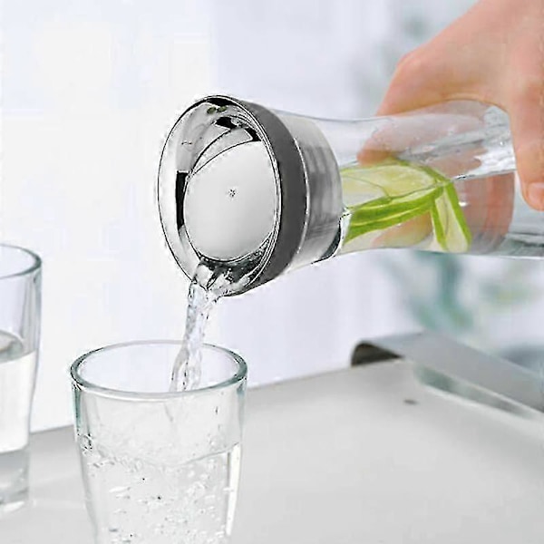 Vandkande 1,8l Høj Borosilikat Glasflaske Basic Vipbar Låg Lukning Kande