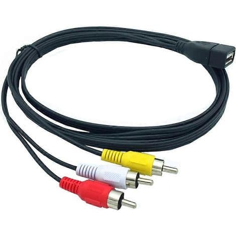USB till 3 RCA hona-kabel, USB A till 3 RCA hane, komposit ljud-videoadapter - 0,2m