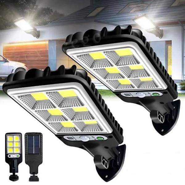 Solar LED Projektør - Bevægelsessensor - Sort - 2 STK - Udendørs