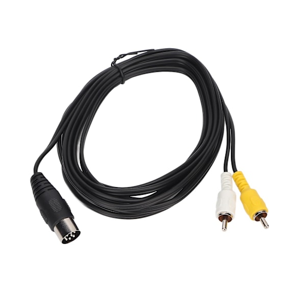 8-polig DIN till 2RCA-kabel - 3 meter lång han-till-hankonverteringskabel för äldre ljudutrustning