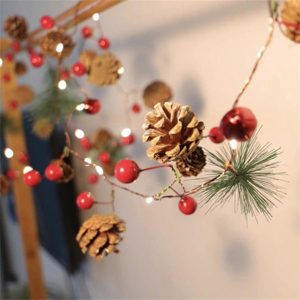 Christmas Christmas String Lights Christmas Pine-Needle Pine-Cone Wreath Tree Garland