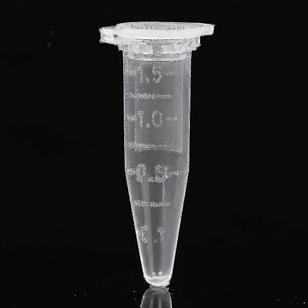 Udsøgt Udsøgt 1000 stk. Mini Centrifuge Rør 1,5 ml Radueret Klar Plast Centrifuge Hætteglas Med Flad Top Snap Låg