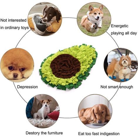 Hundesnusematte - Hundefôrmatte, Hundetreningsmatte, Saktefôringsputer for hund, Kjæledyrsnuseputer (1 stk, grønn)