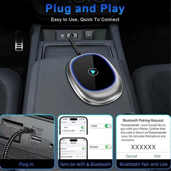 Langaton Carplay-sovitin Android Auto -dongle Plug and Play Smart Box Langaton Auto-sovitin Carplay Ai