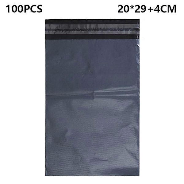 Type A MX-060 100 stk. 20x29cm+4cm Pakkeposer PE+PO 11C Sorte Opbevaringsposer til Forsendelsesemballage