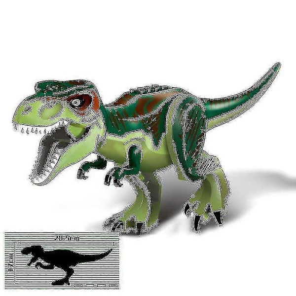 1 stk Jurassic Stor Dinosaur Byggeklodser T-rex Quetzalcoatlus Spinosaurus Actionfigurer Legetøj - FARVE: T-Rex grøn
