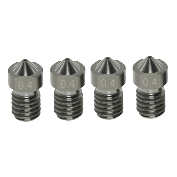 4 stk. Hærdede Ståldyser V6 Dyser 0,4 mm til 1,75 mm Filament til 3D Printer Dele