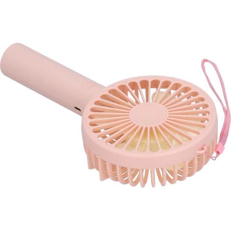 Genopladelig USB Bærbar Ventilator med 4 Blade, 3 Hastigheder og Stativ - Pink - Forfriskende