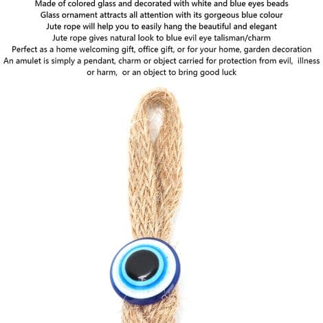 Turkisk Blå Ögonamulett - Skyddande Talisman - Lyckobringande Väggdekor