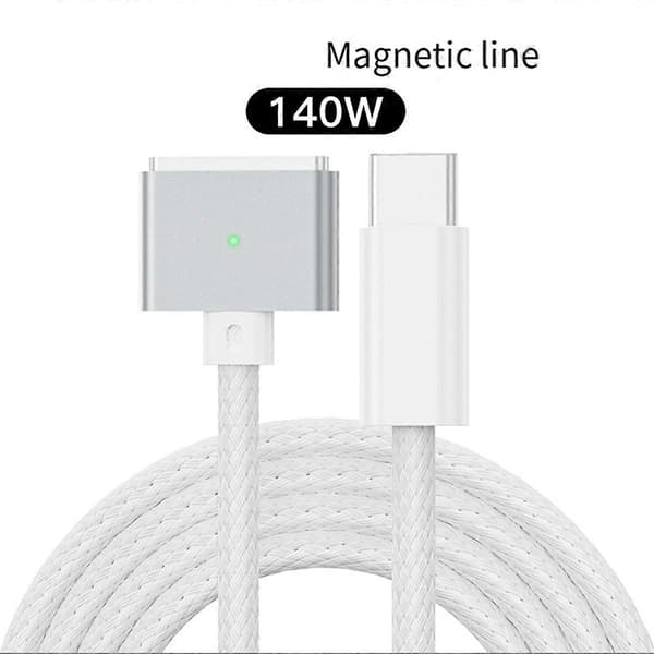 140W Type C til MagSafe 3 Adapterkabel til Macbook Pro Air Sølv