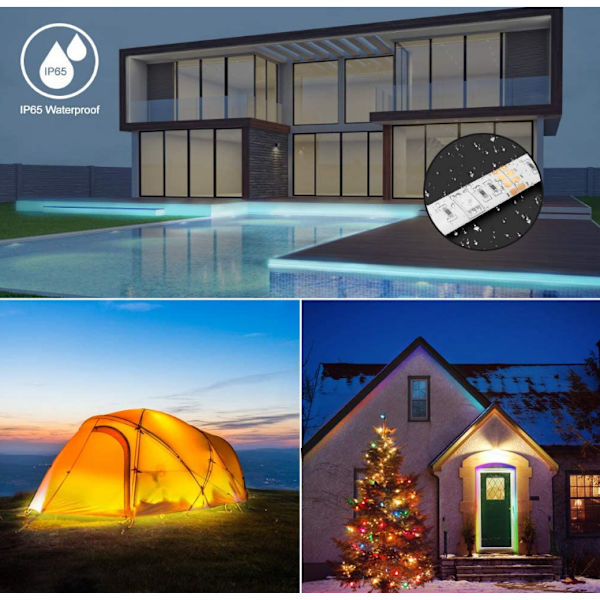 LED-lysstrimmel 7 farver med Bluetooth app-kontrol Sort 4 m