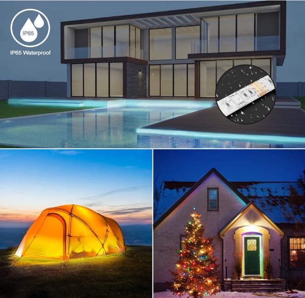 LED-valonauha 7 väriä Bluetooth-sovellusohjauksella Musta 4 m