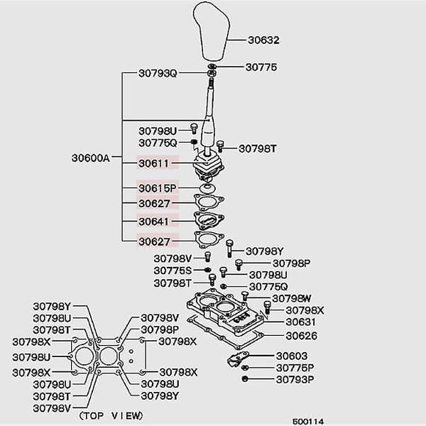 M/t Gearshift Level Assy til Mitsubishi Pajero Montero II