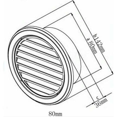 Rund Ventilationsrist i Rustfrit Stål, Rund Udsugningsrist til Opretholdelse af Luftcirkulation til Badeværelse, Kontor, Højloftet Rum (80/100/120 CM) 304 Rustfrit