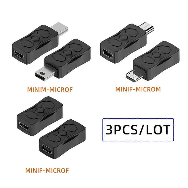 Tyyppi A U2-006-MM 3kpl Micro USB 2.0 - Mini USB 5Pin Uros - Naaras Jatkojohto Data Virta-adapteri