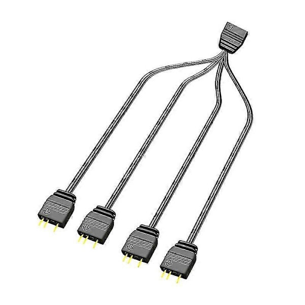 Coolmoon Argb Splitter 5v 3 Pin 1 Till 4 Universal 33.5cm Moderkort Argb Förlängningskabel Med Skyddslock För Stationär Kaesi