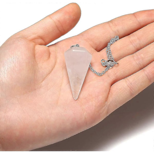 Klar Kvarts Pendel Fasetterad Spets Mst Reiki Pendlar För Slagruta Spådom #YoGu