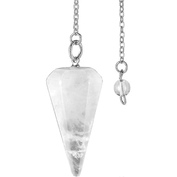 Klar Kvarts Pendel Fasetterad Spets Mst Reiki Pendlar För Slagruta Spådom #YoGu