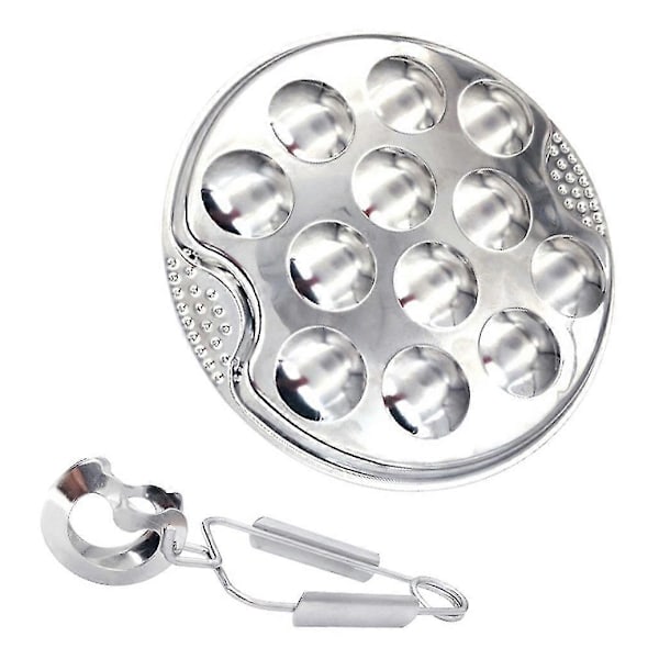 Roasted Snail Plate Thickened Snail Plate Pot Beef Roasting Plate Steamed Egg Tray 12 Barbecue Trays (1pcs) yu