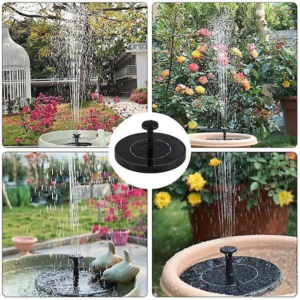Solcellsdriven fontän - Sol Fountain - Sol Fontänpump - 13CM svart