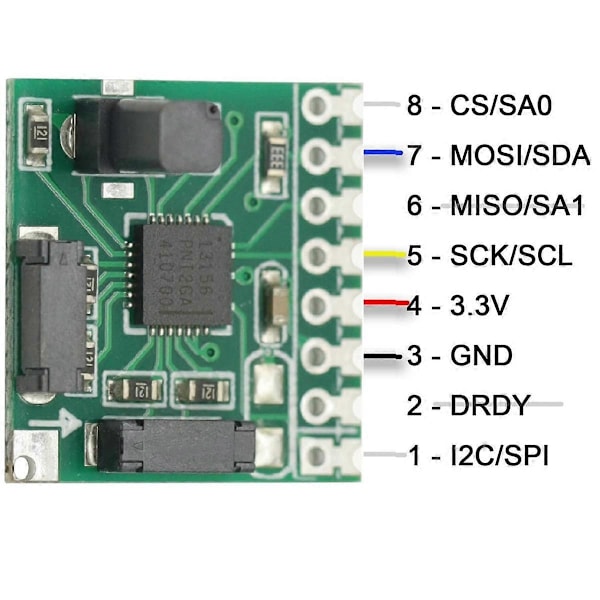RM3100 Modul Treaxlig Elektronisk Magnetfältsensor SPI I2C Dubbelt Gränssnitt Geometrisk Magnetisk