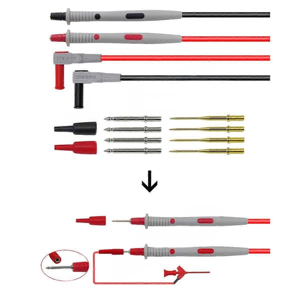 P1503D Multimeterprober Utskiftbare Nåler Testledninger Kits Prober For Digitalt Multimeter Kabel Føler For Multimeter Ledningstupper