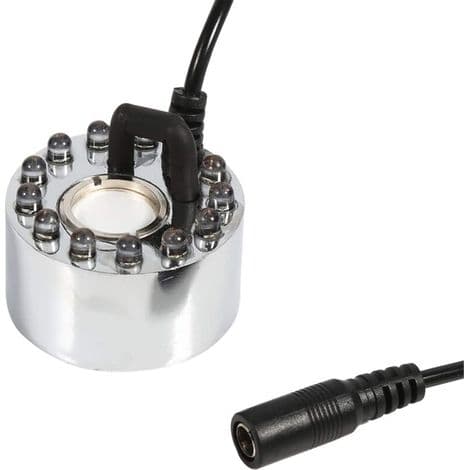 Fontenebasseng Vanntåke, Ultralydforstøver Luftfukter, 12 LED 24V Farge (Trefarget Gradient Forstøver) Ultralydtåke
