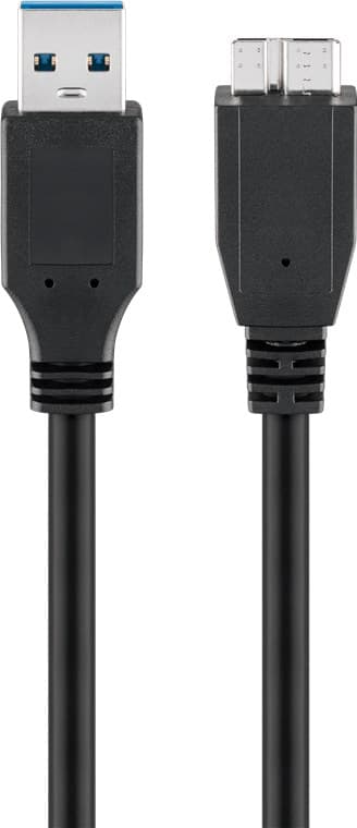 USB-A till Micro-B-kabel, 0,5 m, svart