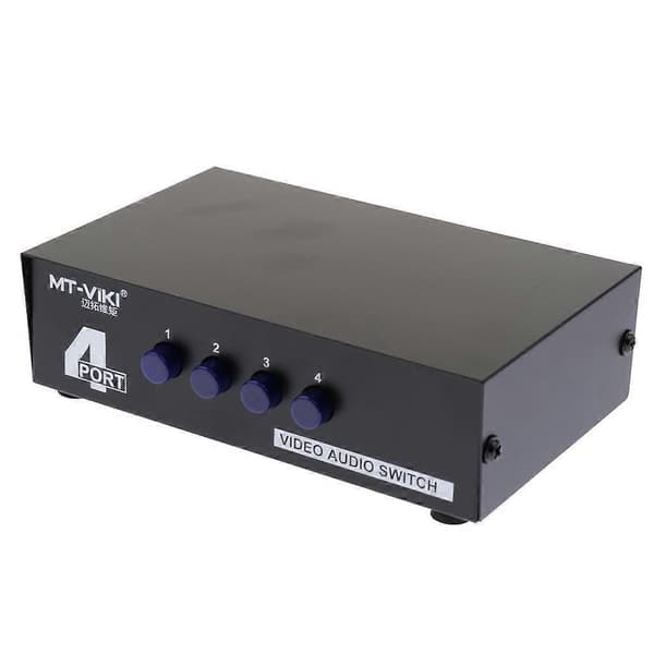 4-vejs AV Switch RCA Switch 4 Ind 1 Ud Komposit Video L/R Audio Vælgerboks