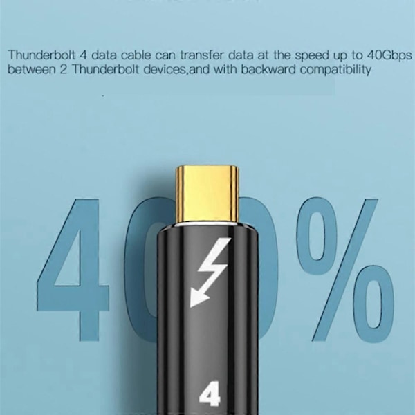 Typ A 0.8m Thunderbolt 4 USB 4 Nylonflätad Typ-C Kabel 40Gbps Datakabel 8K@60Hz Stöd PD