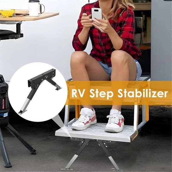 RV Fällbart steg Stabilisatorfäste - Släpvagnsdomkraft Stegarm, RV Modifieringstillbehör för Automobi