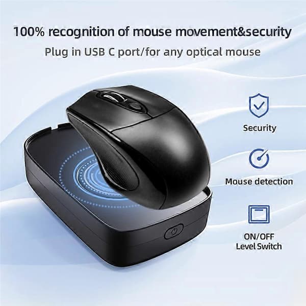 Mover Mouse Musebevægelsessimulator med ON/OFF-kontakt til computeraktivering, holder pc'en aktiv