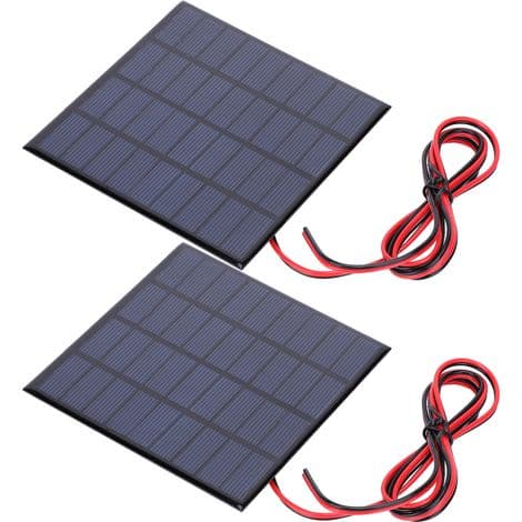 2W 9V Epoxi Solpanel för Leksaksströmförsörjning, 2 stycken med 100 cm Kabel