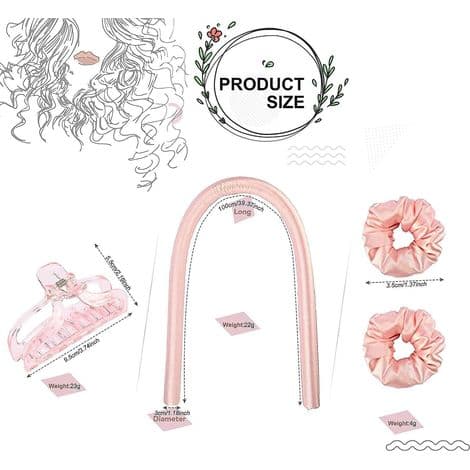 Värmelös locktång (rosa), Värmelös hårlockare, Värmelösa hårlockare + Hårring, Co