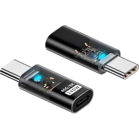 USB Typ-C Hona till USB-C Hane Laddnings- och Dataöverföringsadapter, 40 Gbit/s, 240 W, 8K