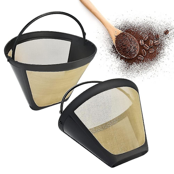 2 stk Kaffe Filter Universal Permanent Kaffe Filter Gjenbrukbar Kaffe Mesh