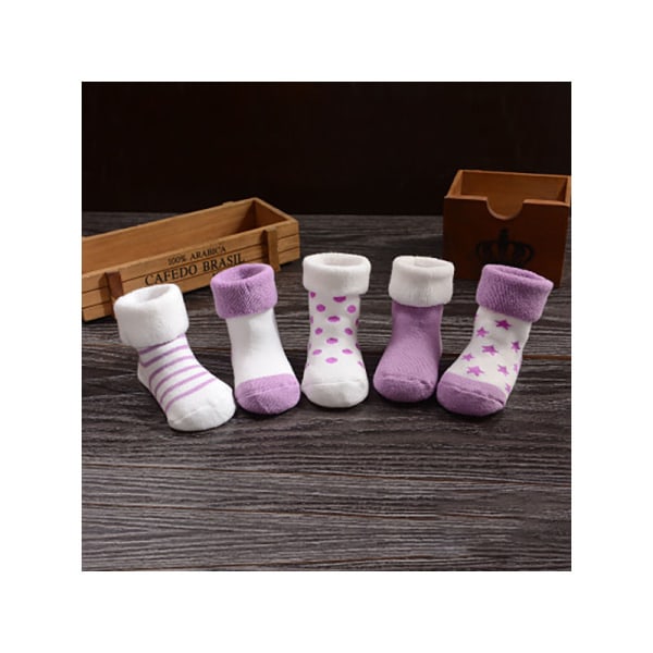 Baby skridsikker strømper ren bomuld småbørnsokker baby børn skridsikre strømper 6-12 måneder-jbk pink