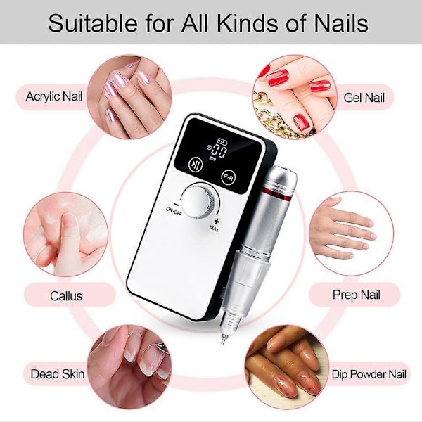 Portabel Elektrisk Nagelborr V5 Professionell Nagel Slipmaskin