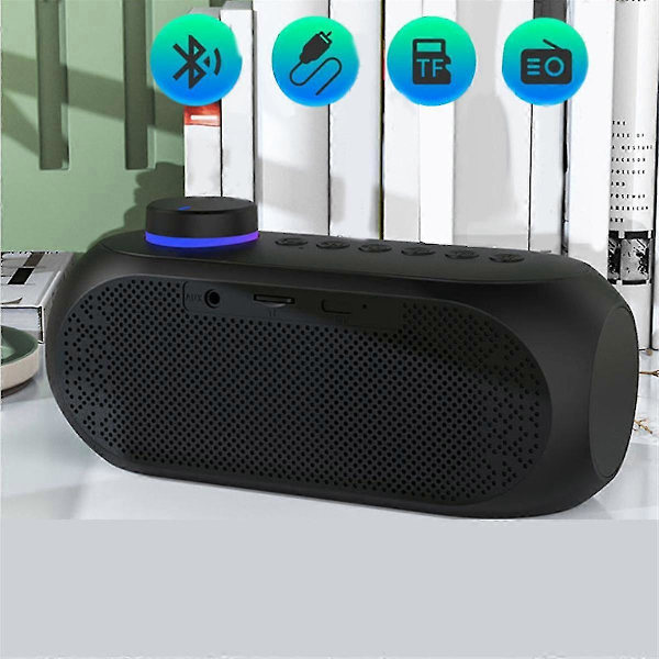 Kannettava Mini FM-Radiovastaanotin Hifi-Äänellä RGB Bluetooth-Kaiutin Kellon Ja Kaksoisääliherätyskellon Tuella Handsfree -a
