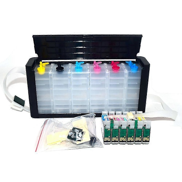 hg 6 Färg 82 82N T0821-T0826 Ciss System för Epson R270 R390 RX590 R295 T50 RX690 RX610 RX615 R290 1410 Skrivare med ARC Chip