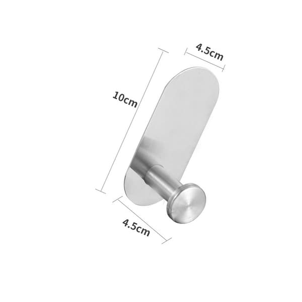 Strong Self-Adhesive Stainless Steel Hooks - Perfect for Kitchen, Bathroom, and Hallway - 4-Pack