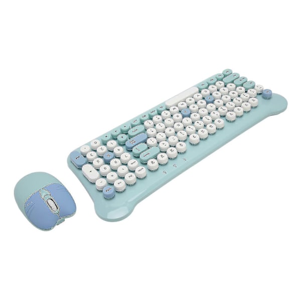 Trådløst tastatur og mus 2.4Ghz tilkobling Søtt tastatur og mus-sett kompatibelt med Windows 98 7 8 10 11 PC Laptop Blå-YM