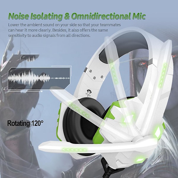 G9000max Spelheadset med Brusisolerande 120 Justerbar Omnidirektionell Mikrofon 40mm Drivrutinsenhet Rosa