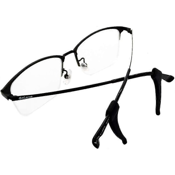 Halkfria Öronkrokar Glasögon Tillbehör Öronkrok Glasögonskalm Ändstycke För Solglasögon Och Glasögon (20 set (40 st), Svart)