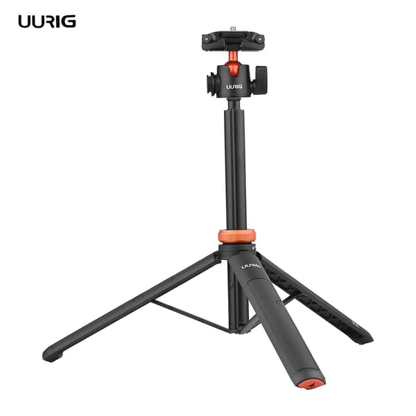 UURIG TP-02 Multifunksjonell Selfie Stick Tripod Stativ med Fleksibelt Kulehode Telefonholder 130cm