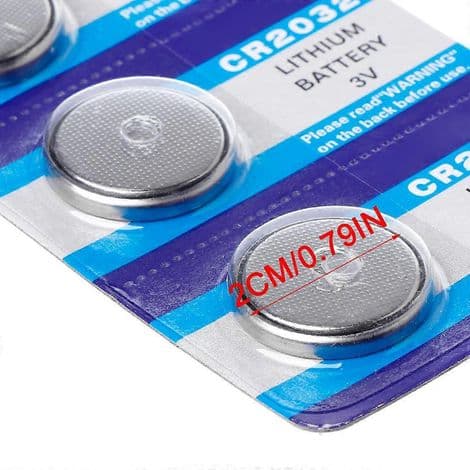 5 stk. - CR2032 lithium 3V knapcellebatterier til ure, legetøj og fjernbetjeninger