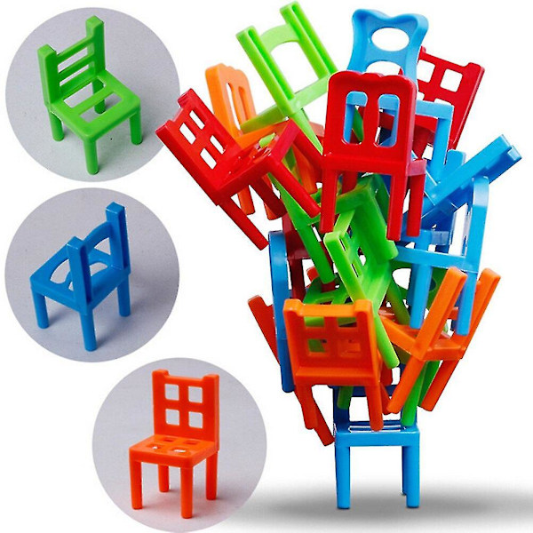 Family Board Game Children Educational Toy Balance Stacking Chairs Chair Stool Game 18 Pcs Chair Monkey