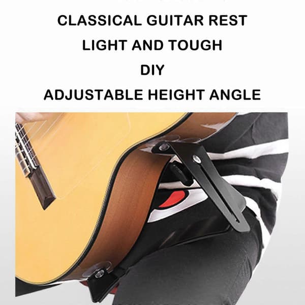 Fotstøtte for akustisk gitar, klassisk gitarstativ, klassisk gitarryggstøtte, ramme, støttepute
