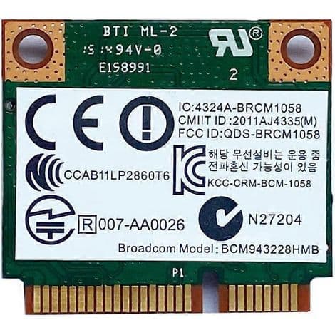 Mini PCIE Dual Band BT4.0 WiFi-kort med Bluetooth, BCM943228HMB