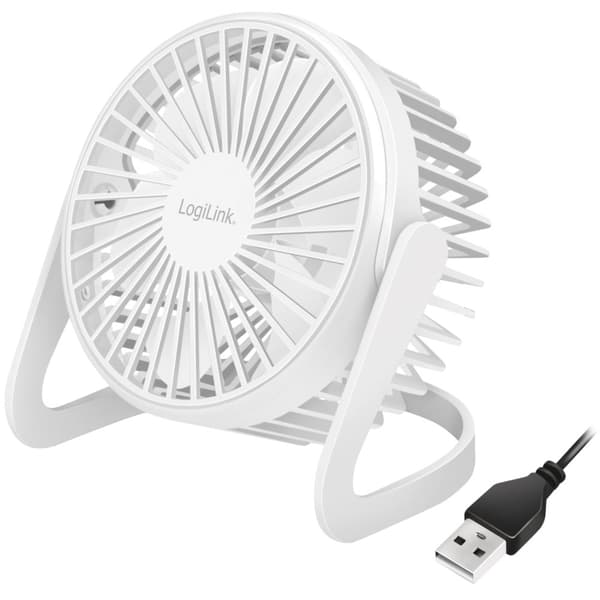 USB-tuuletin Ø12,7 cm Valkoinen